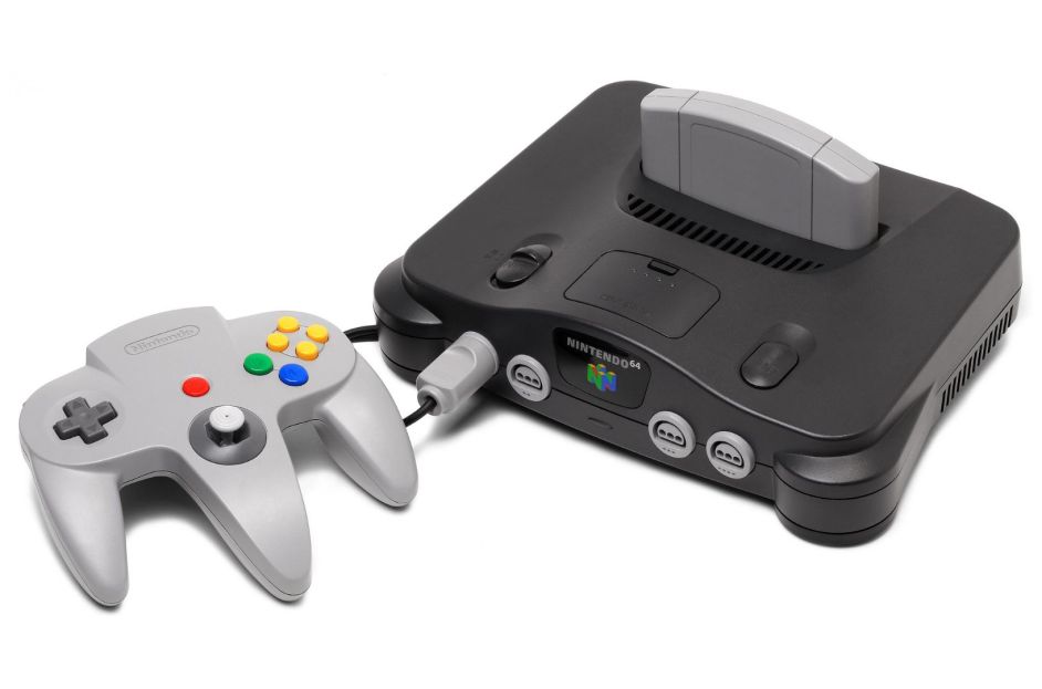 Nintendo N64 in black and gray