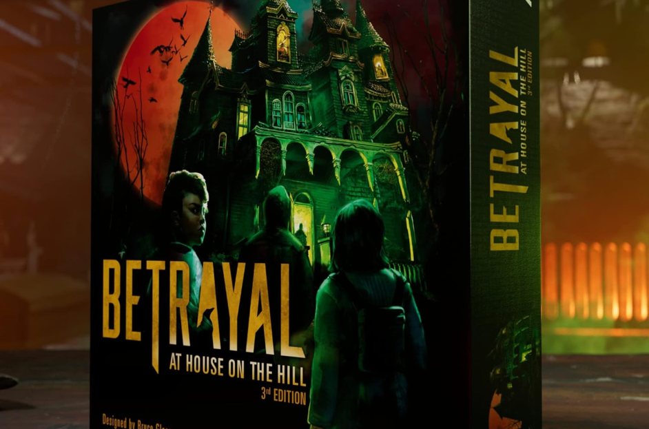 betrayal board game for adults box with graphic of haunted house