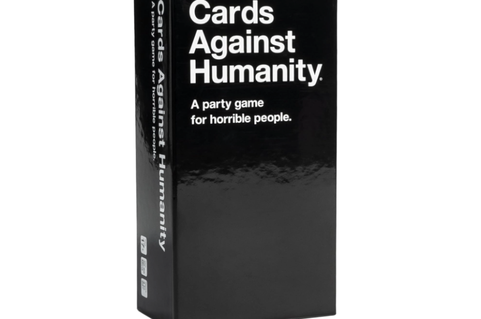 black board game for adults box that reads "cards against humanity"