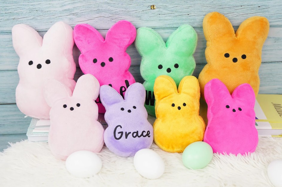 variety of different colored plush peeps