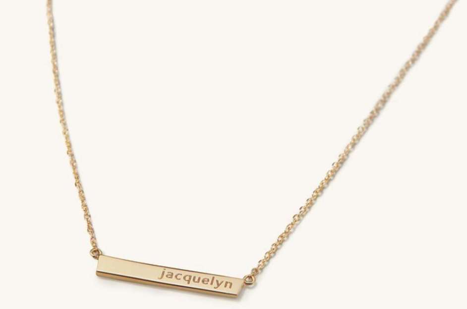 gold engraveable necklace