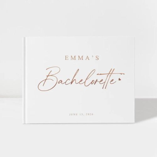 white bachelorette guest book