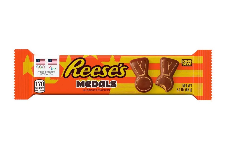 orange and yellow reese's medals packaging