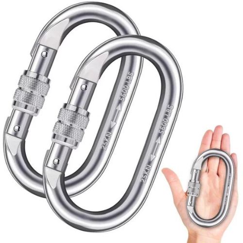 silver rock climbing carabiners