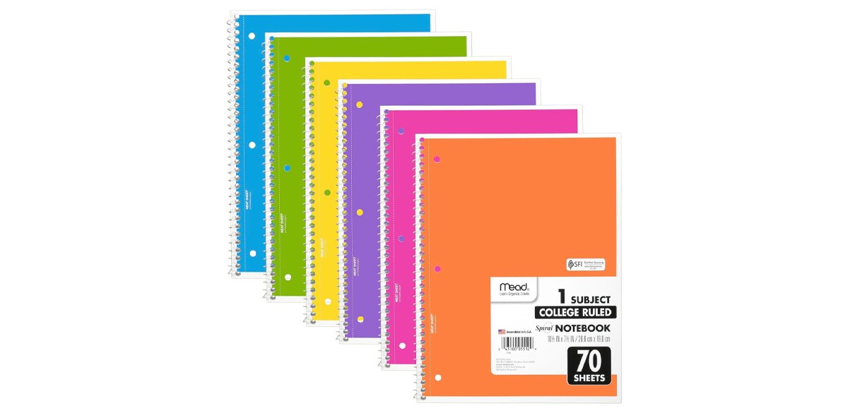 Mead Spiral Notebooks (6-Pack)
