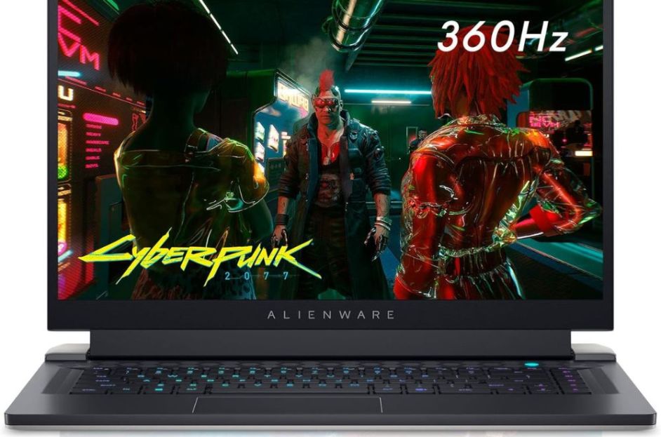 black alienware laptop with graphics