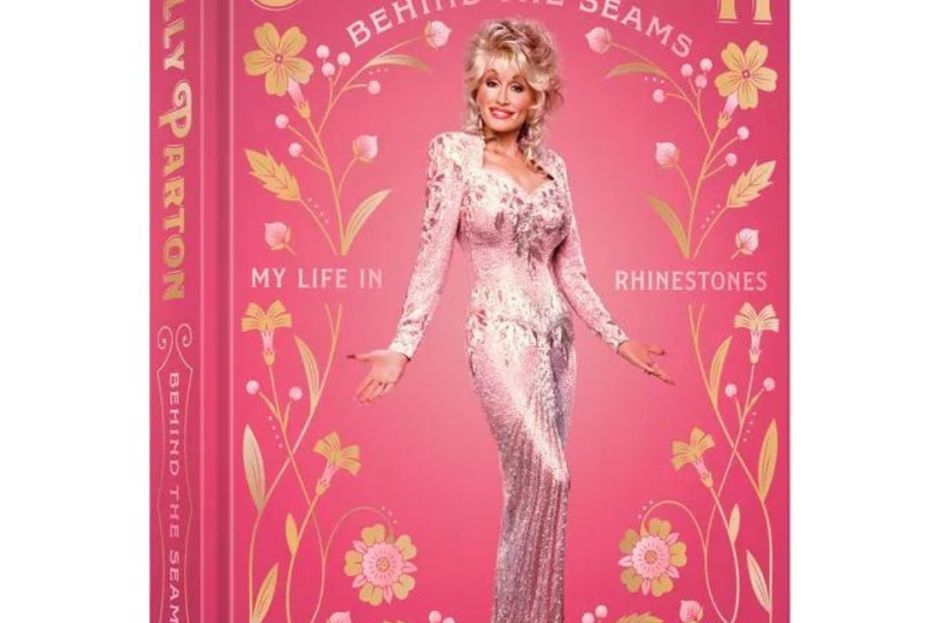 pink book cover with dolly parton