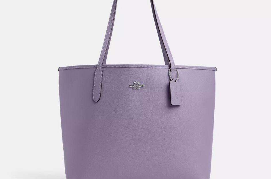 purple city tote coach bag