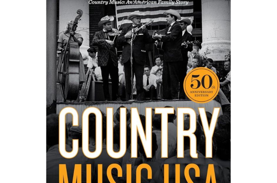 black and white photo of country music on cover