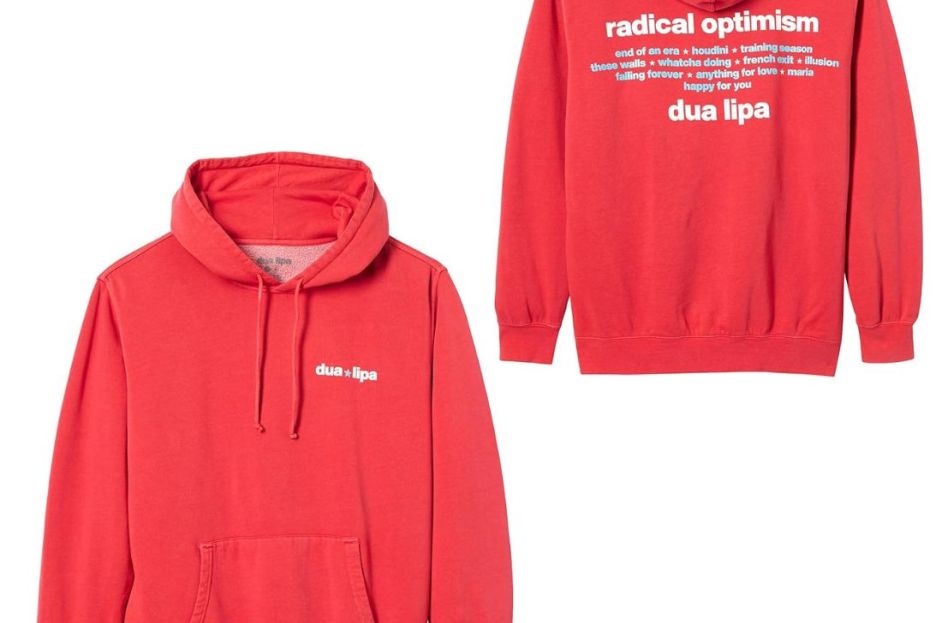 red dua lipa hoodie