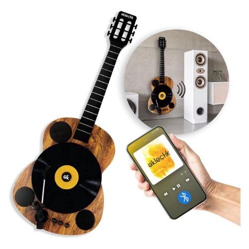 wooden guitar turntable