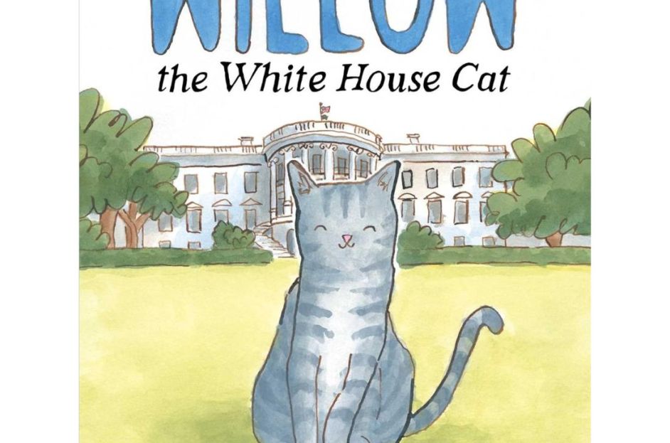 illustrated book cover of willow the white house cat