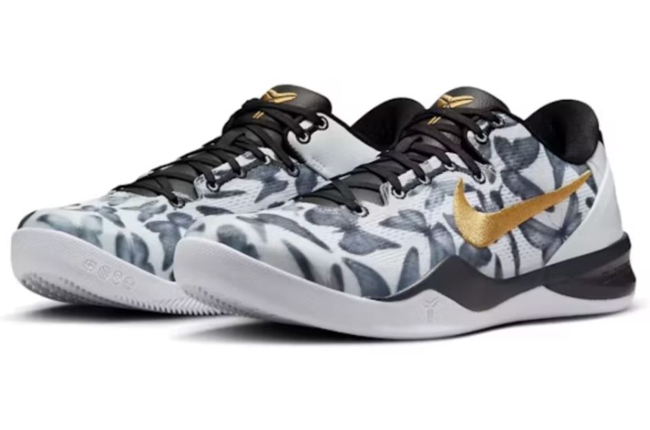 black and white butterfly printed nike sneakers