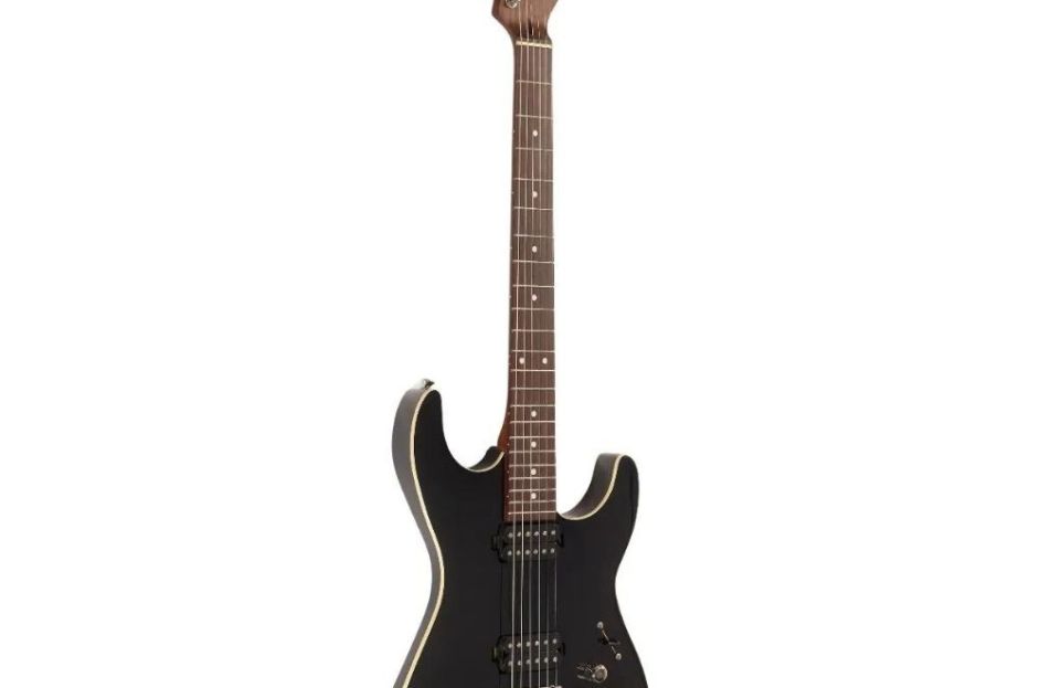 black electric guitar