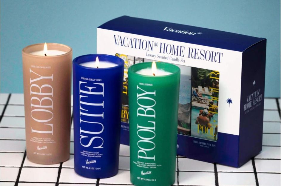 three pack of vacation candle