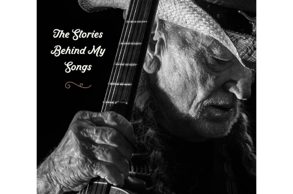 black and white book cover of willie nelson