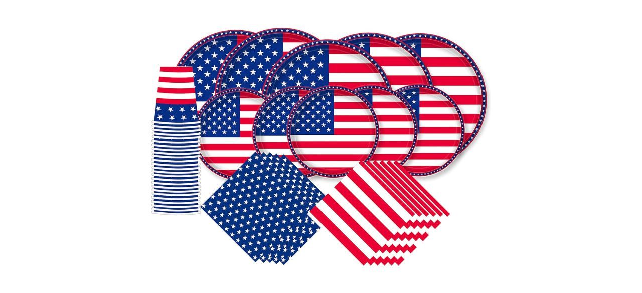 Gatherfun American Flag Patriotic Party Supplies