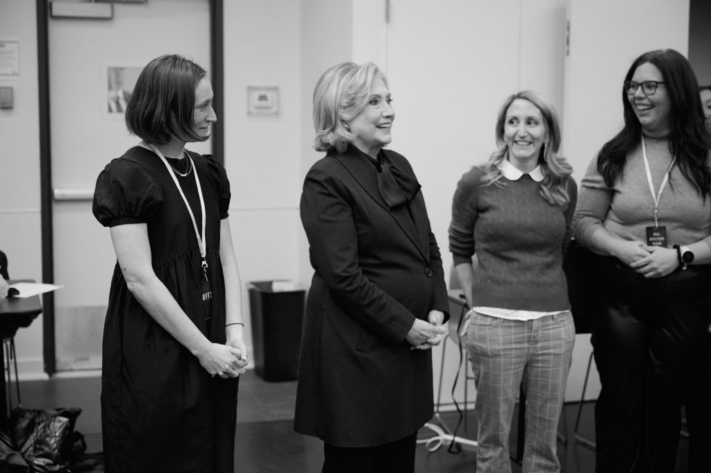 Rachel Sussman, Secretary Clinton, Jill Furman, and Morgan Steward