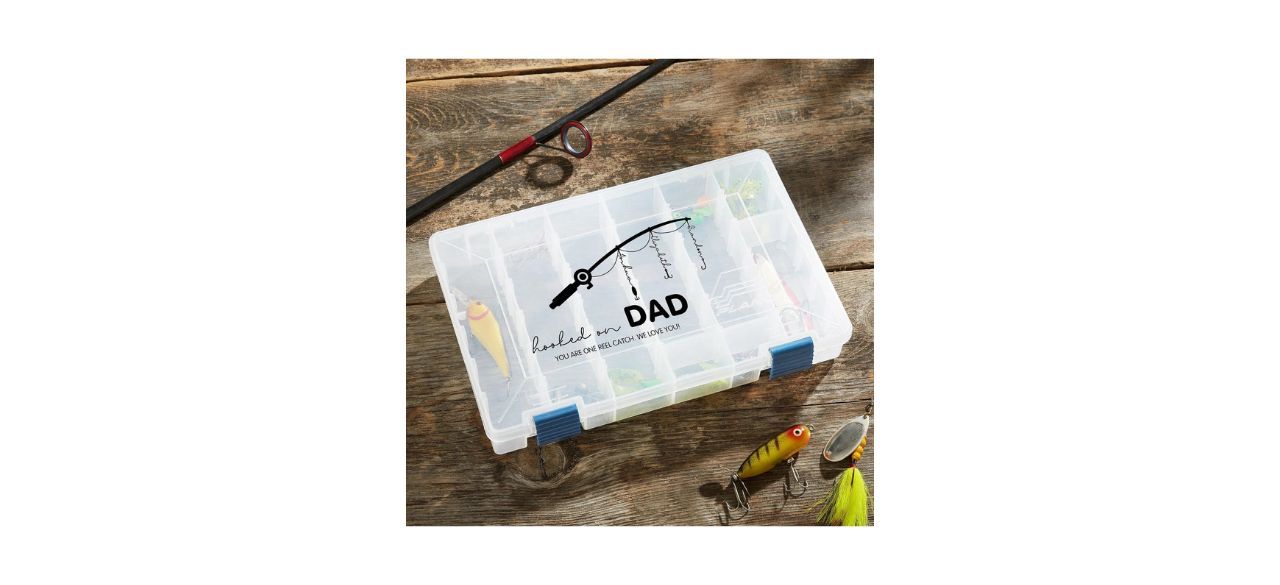  PersonalizationMall Hooked On Dad Personalized Tackle Fishing Box