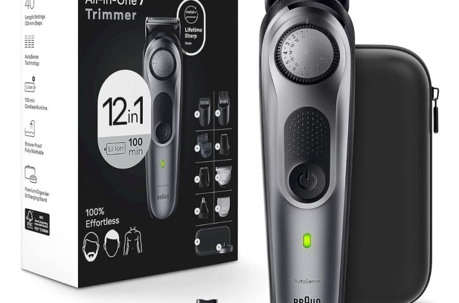 black and silver braun trimmer