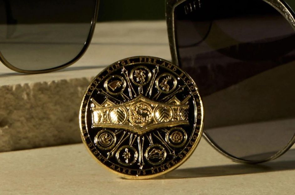 black and gold enamel pin house of the dragon