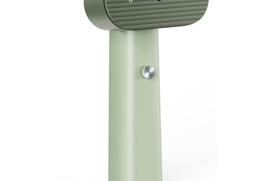 green lightweight travel steamer