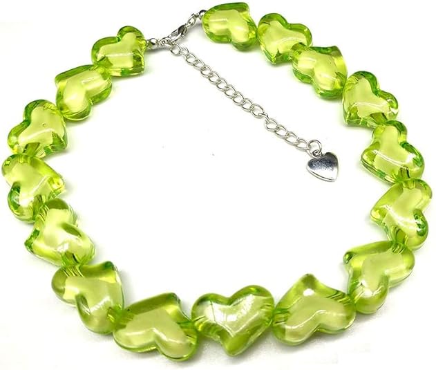 lime green heart choker