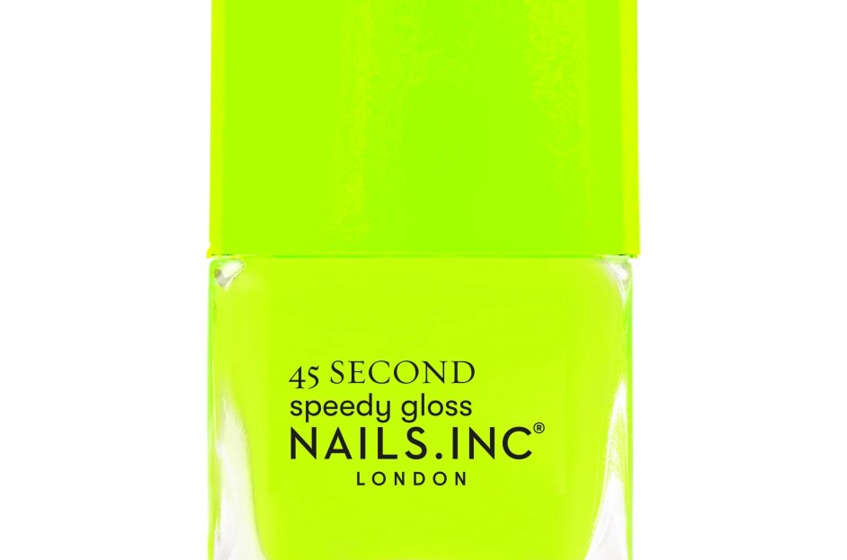 lime green bottle of nail polish