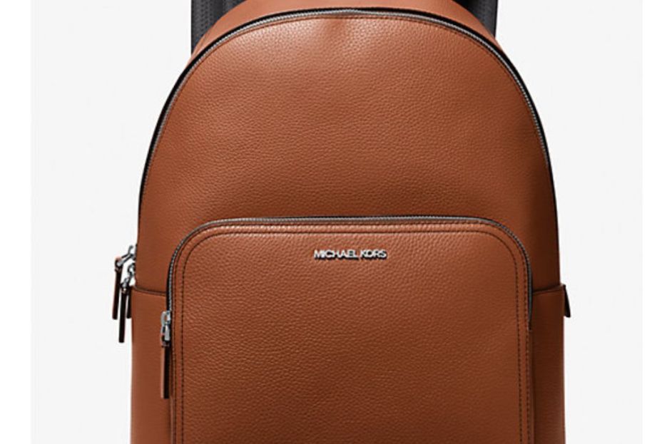 brown leather michael kors backpack