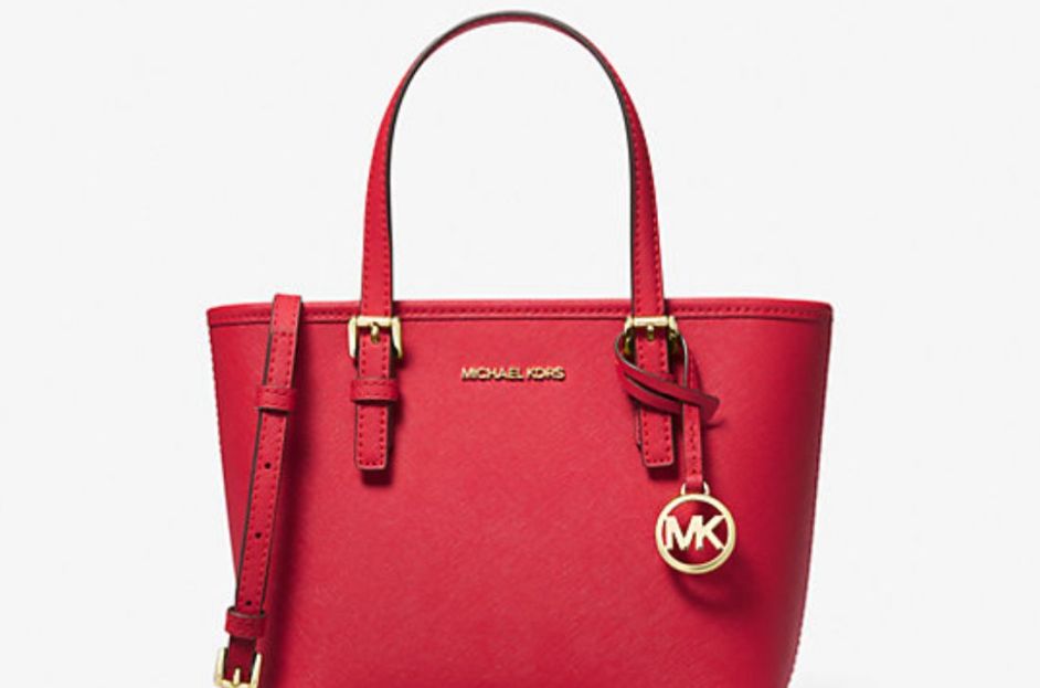 red michael kors tote bag