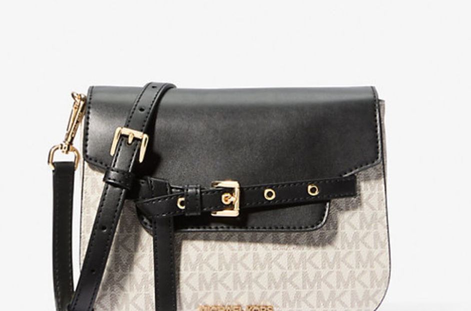 black and white michael kors crossbody bag