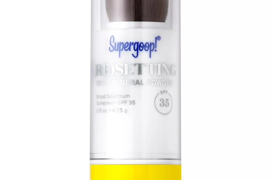bottle of supergoop resetting powder