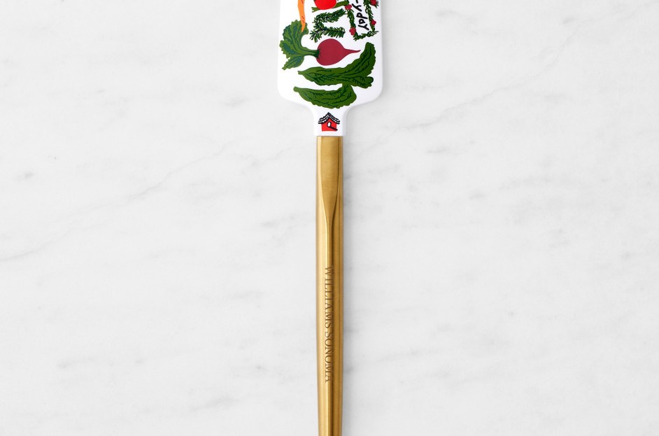 williams sonoma faith hill spatula with veggies graphic and gold handle
