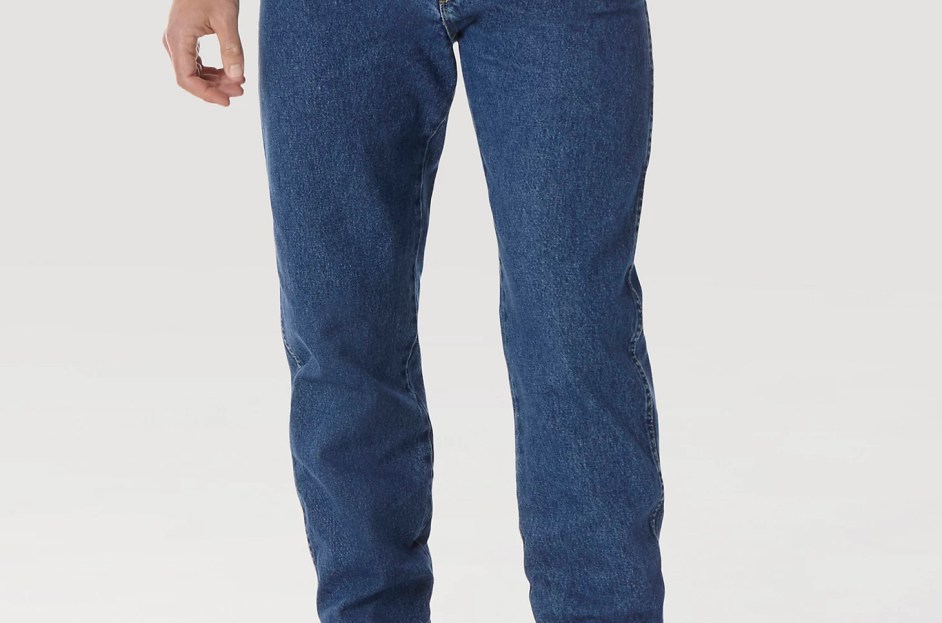 model wearing george strait wrangler jeans