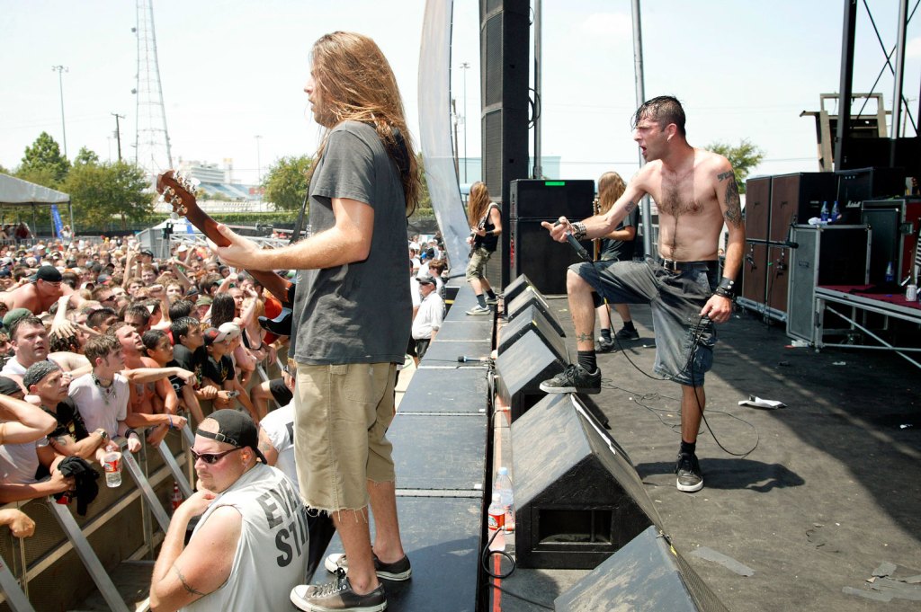 Mark Morton and Randy Blythe of Lamb of God at OZZFEST in 2004.