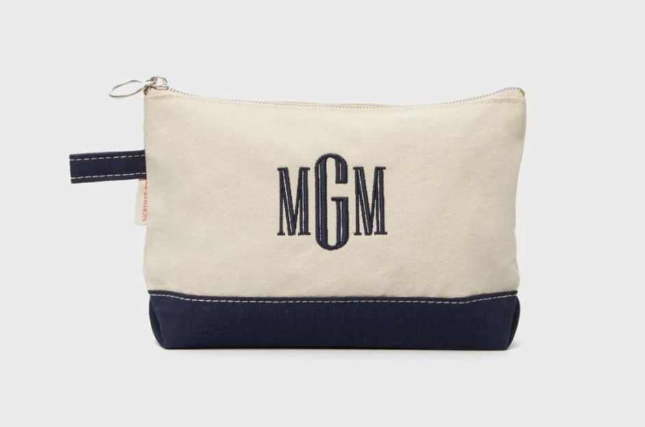 canvas monogrammed makeup bag tuckernuck