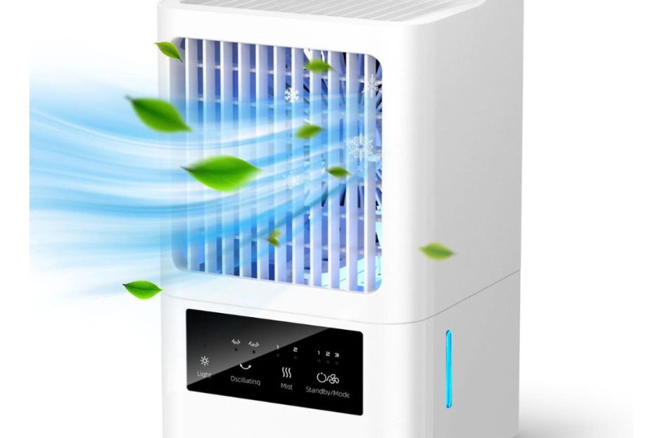 walmart portable air conditioner with black touchscreen