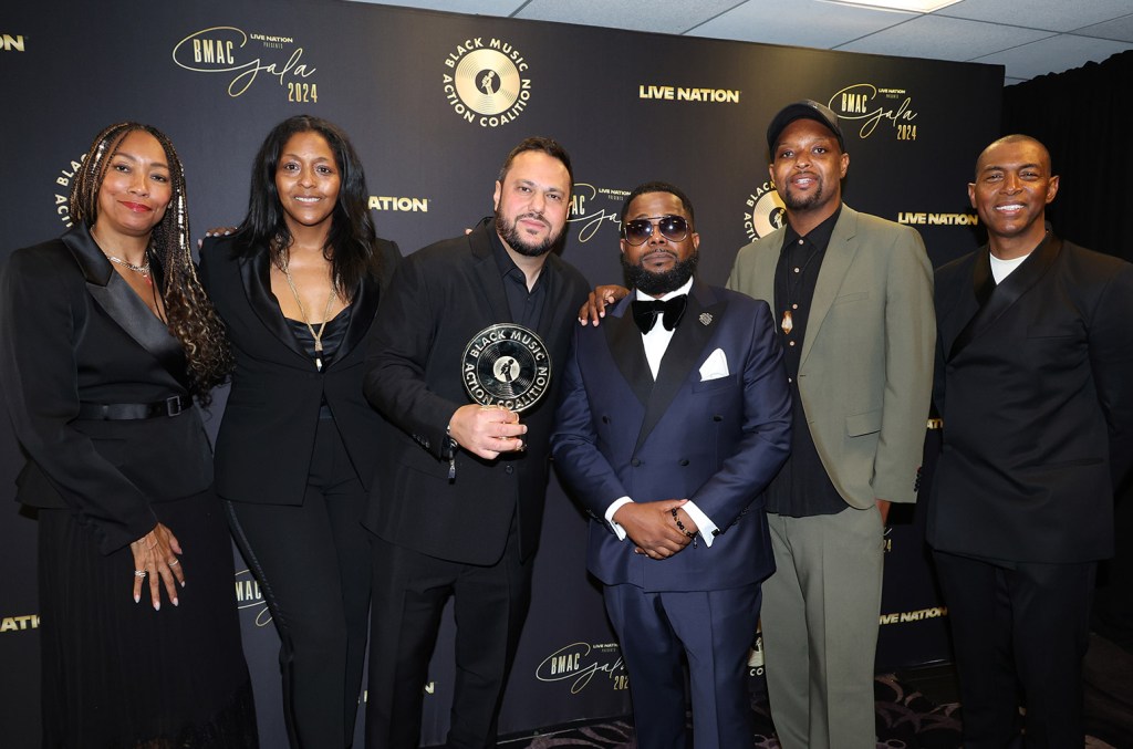 Co-Founder of the The Black Music Action Coalition, Caron Veazey, Naima Cochrane, Honoree of the BMAC 365 Award, Live Nation, Omar Al-Joulani, Co-Founder and Chair of the The Black Music Action Coalition, Willie