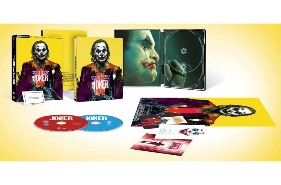 steelbook with joker photo cover and posters