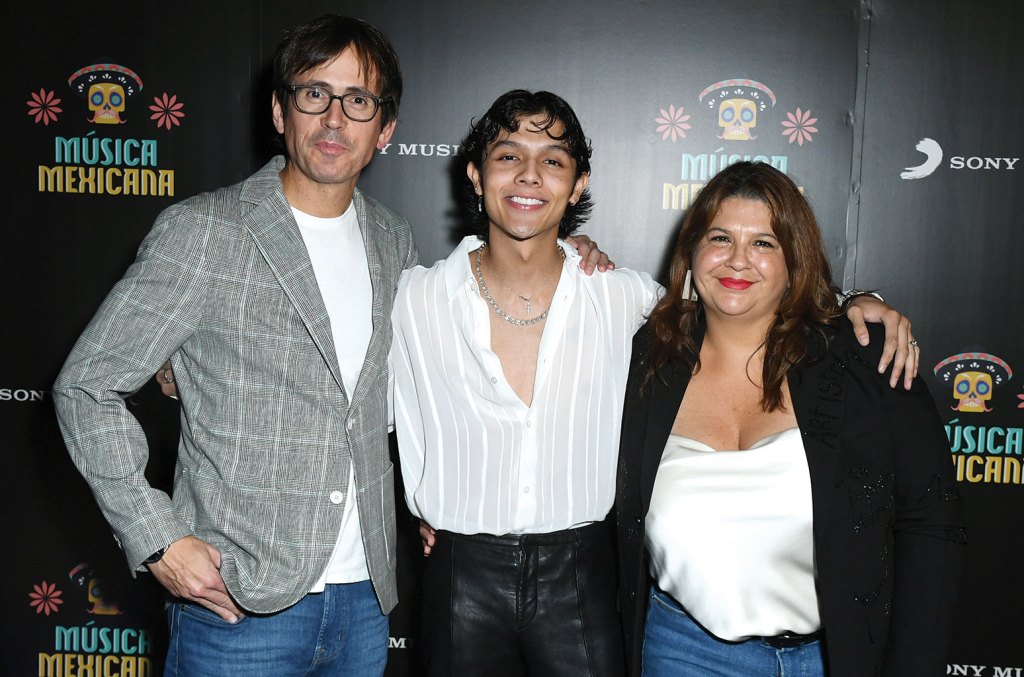 From left: Sony Music Latin president Alex Gallardo, Mexican singer-songwriter Ramón Vega and Sánchez at Sony Music Latin’s 2023 Música Mexicana Celebration in Los Angeles.
