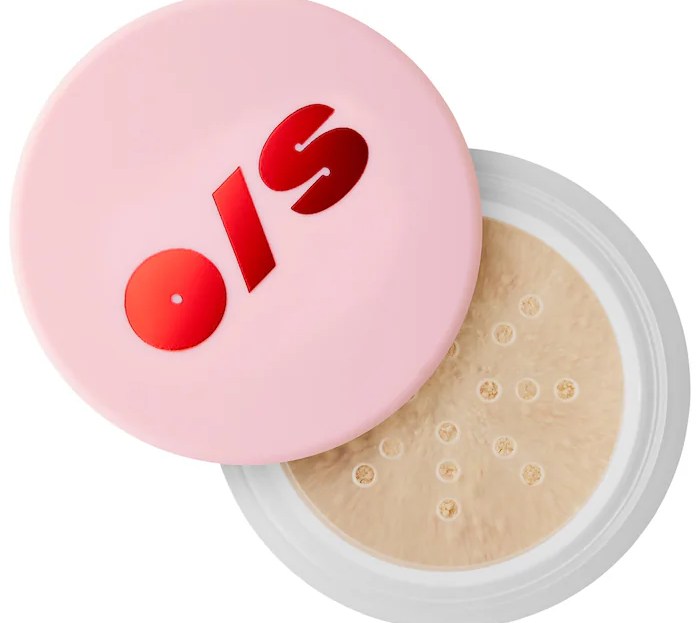 pink compact with setting powder inside