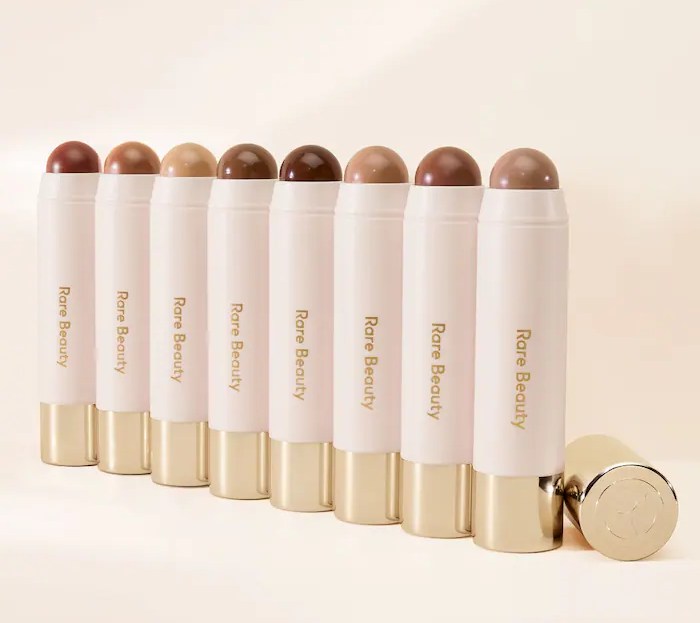 rare beauty bronzer sticks lined up