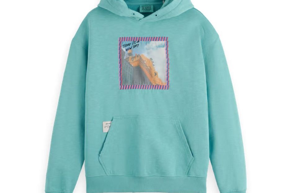 teal hoodie with joe jonas graphic