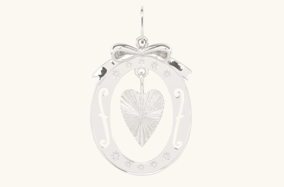 heart charm with circular frame