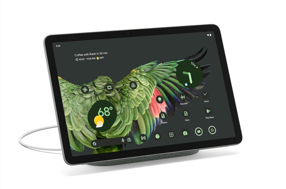 black tablet with display screen