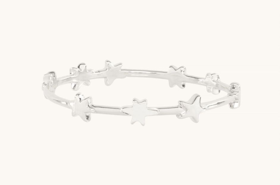 silver star patterned ring