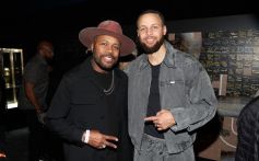 SAN FRANCISCO, CALIFORNIA - FEBRUARY 16: (L-R) D-Nice and Stephen Curry attend a Toast to Milestones Afterparty Hosted by Stephen Curry's Gentleman's Cut at the Club Thirty takeover of Splash at Thrive City on February 16, 2025 in San Francisco, California. (Photo by Jerritt Clark/Getty Images for Gentleman's Cut)