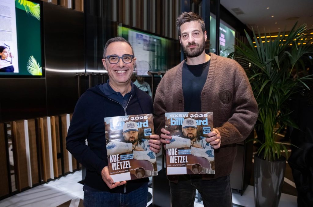 José María Barbat, president of Sony Music Iberia (left) and Bernardo Miranda, vp A&R at Sony Music Iberia during Billboard’s “Líderes de la Música en España” event on March 18, 2025 in Madrid.
