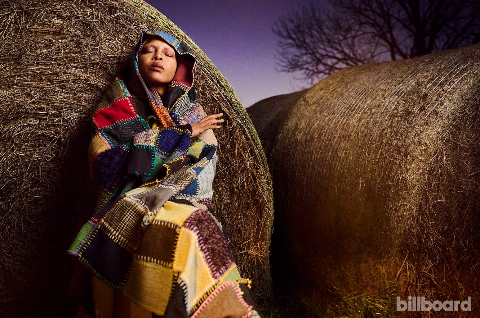 Erykah Badu photographed on February 7, 2025 at Mars Hill Farm in Ferris, Texas.