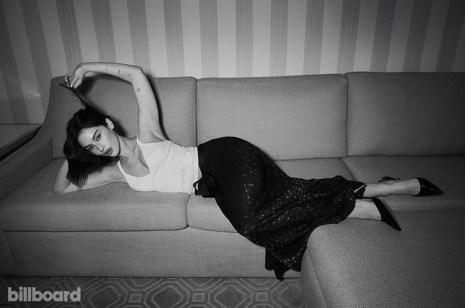 Gracie Abrams photographed February 1, 2025 at The Beverly Hilton in Los Angeles.